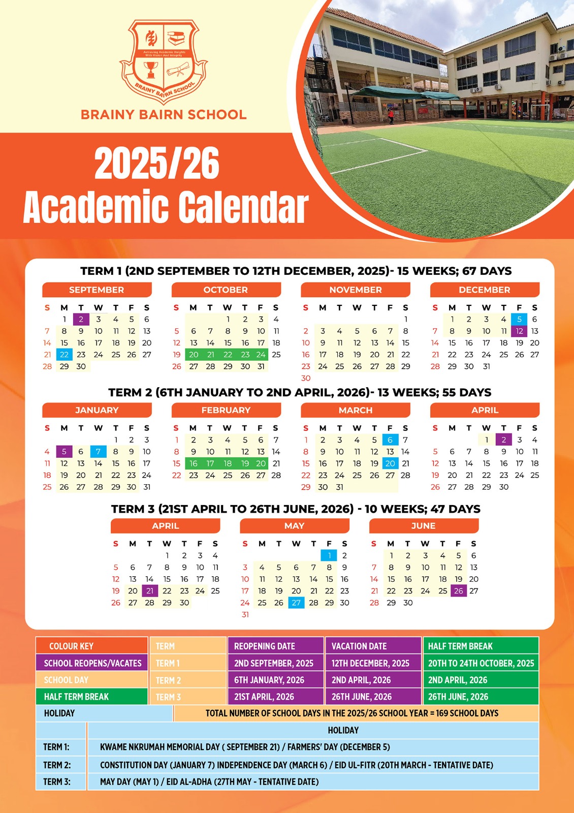 Academic Calendar | Brainy Bairn School